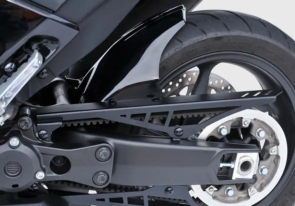 Markenprodukt BODYSTYLE Sportsline Hinterradabdeckung mit Alu-Kettenschutz ABS Kunststoff unlackiert für YAMAHA TMAX 560 / Tech MAX
