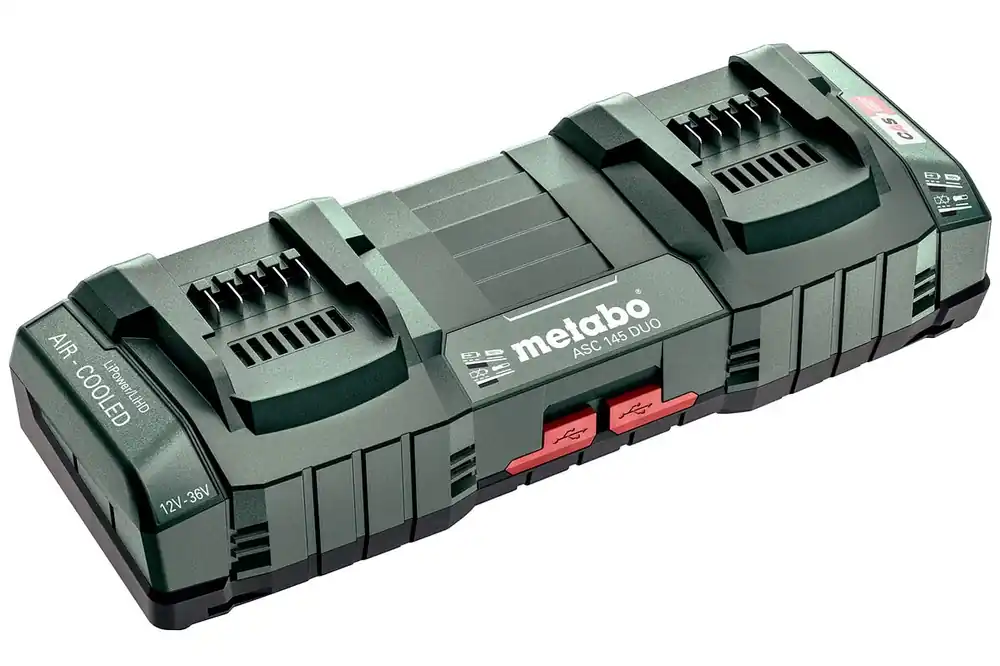Saisonangebot Metabo Universal-Doppel-Schnellladegerät ASC 145 DUO 12-36 V"AIR COOLED"EU