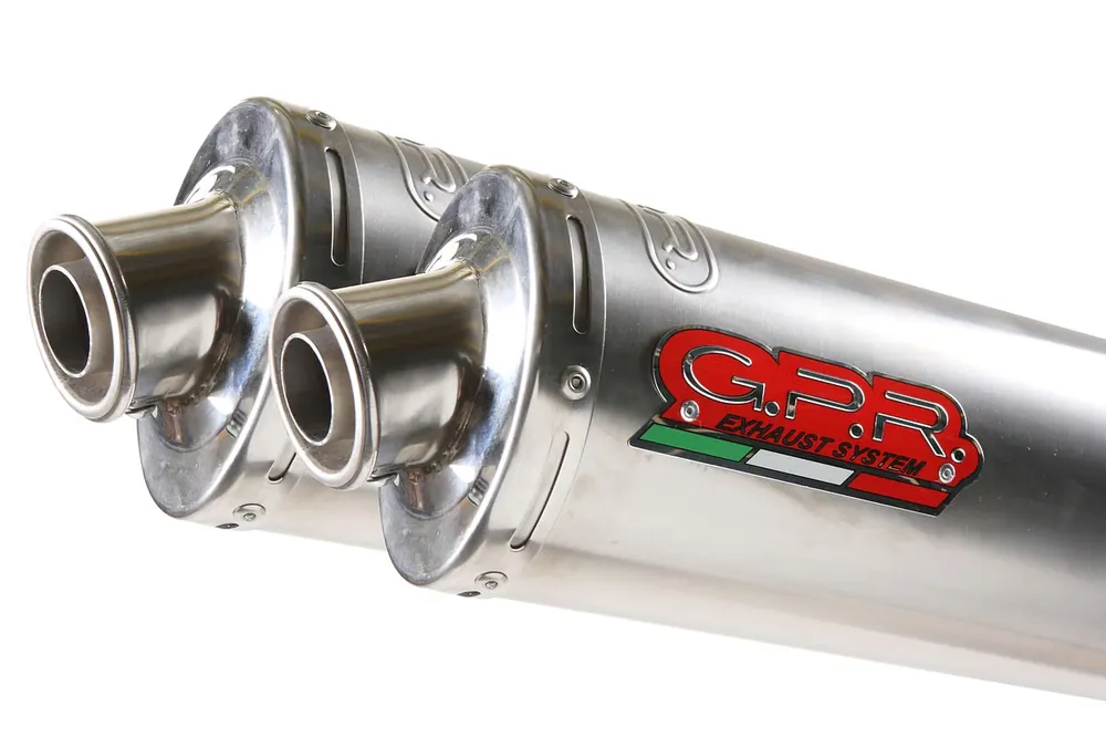 Rabatt GPR Endschalldämpfer Honda Fmx 650 2005/08 Pair EC-Approv. slip-on exhaust Inox Tondo / Round