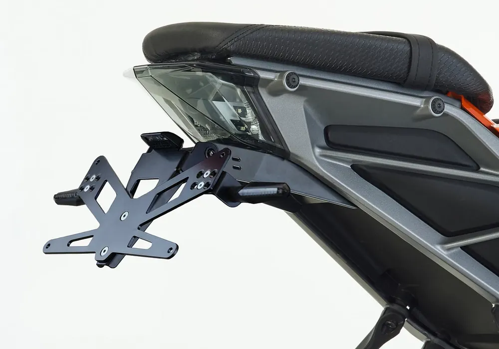 PROTECH X-SHAPE 125ccm Kennzeichenhalter SET mit Reflektor und Beleuchtung Alu & Stahl Schwarz für KTM 125 Duke Super-Preis