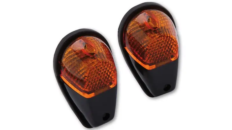 Jetzt Bestellen HIGHSIDER smart Verkleidungsblinker Glühlampen Blinker Gehäuse Schwarz / Linse Orange (Paar), Vorn
