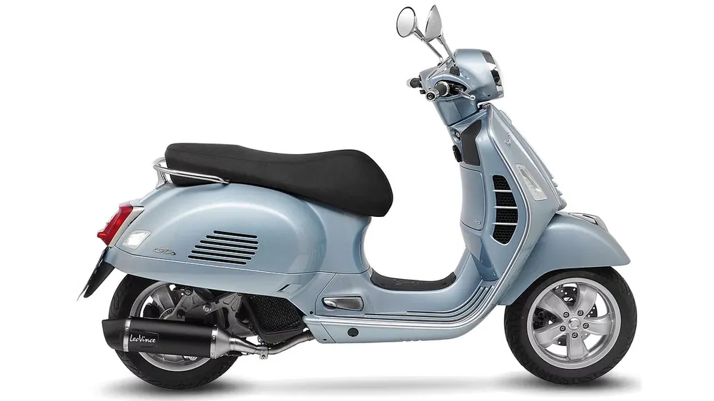 Neu Im Sortiment LeoVince SLIP-ON Edelstahl SBK NERO für PIAGGIO VESPA GTS/SUPER 125 mit Katalysator