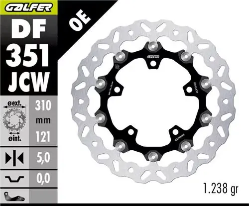 Galfer Bremsscheibe DF351 - Typ JCW - schwimmend Garantierte Lieferung
