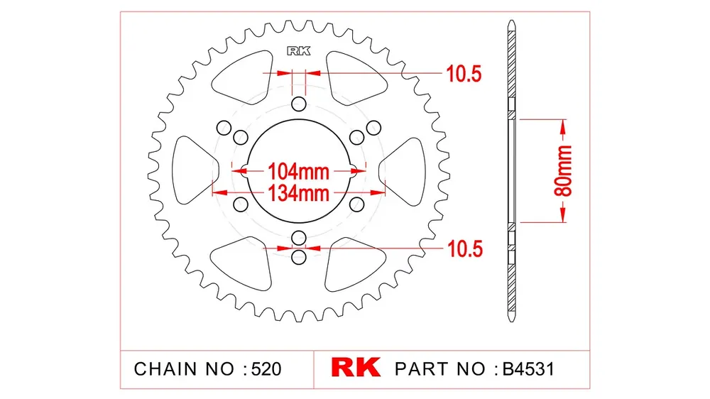 RK Kettenrad 4531 40 Zähne Neu