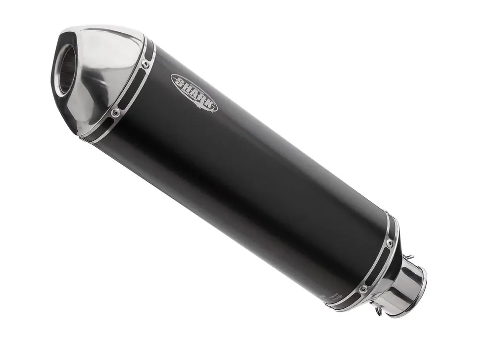 Shark Performance SLIP-ON Aluminium eloxiert/Endkappe Edelstahl poliert schwarz DSX-5 für SUZUKI SV 650,SV 650 X EURO4 EURO5 Wochenendangebot