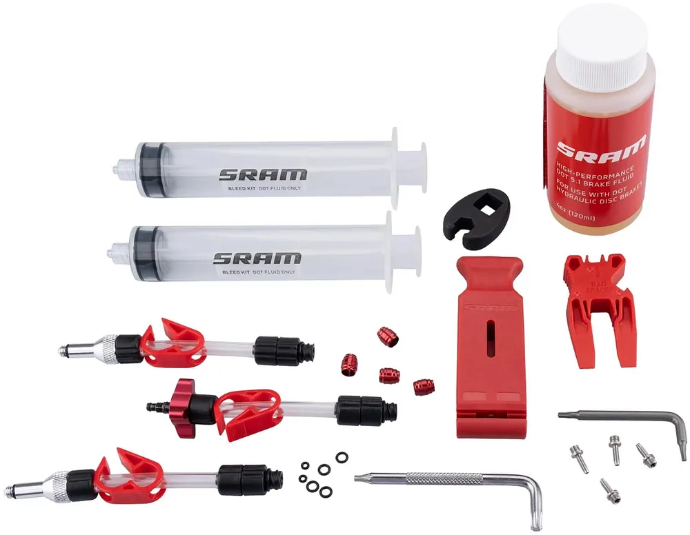 Billig SRAM Entlüftungs-Kit hydraulisch transparent transparent, rot