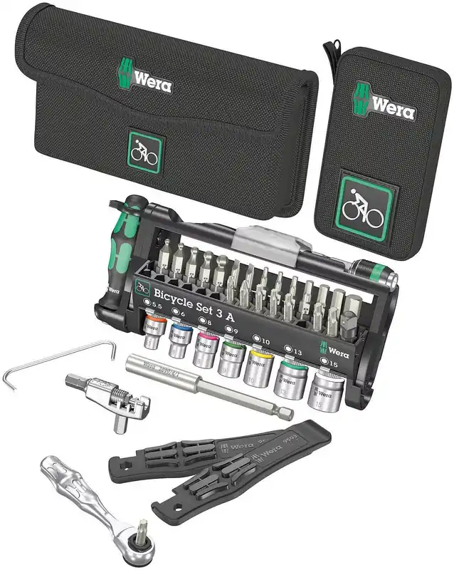 Billig Wera Bicycle Set 3A Werkzeugsatz schwarz,silber,grün