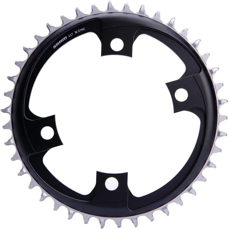Neu Im Sortiment SRAM Kettenblatt X-Sync Road 42 Zähne schwarz 4-Arm, 107 mm Lochkreis