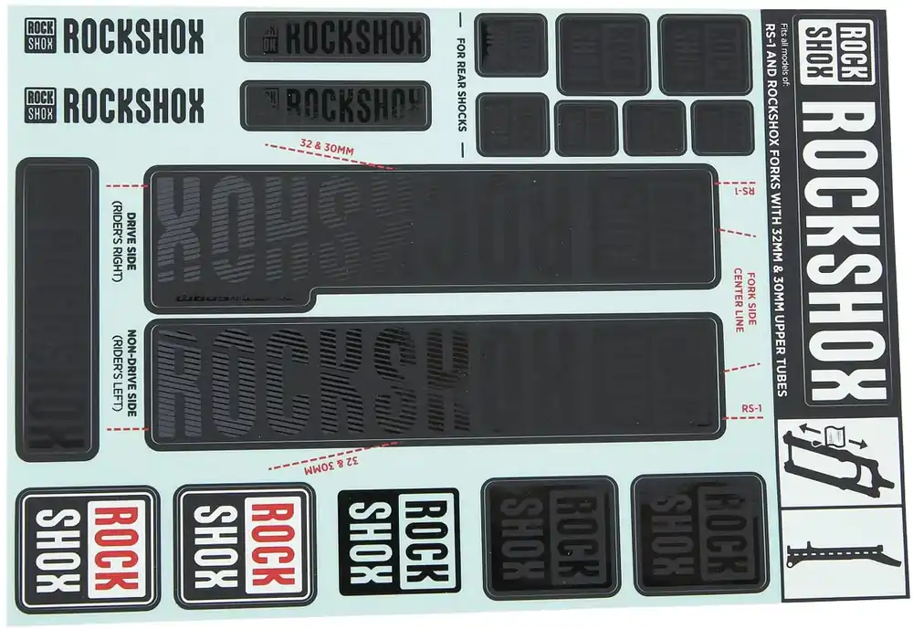 Beliebt RockShox Dekor Set schwarz stealth