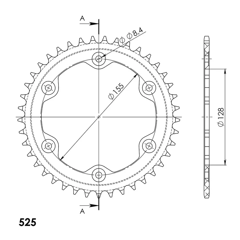 Supersprox Alu-Kettenrad 525 42Z (Orange) Echt