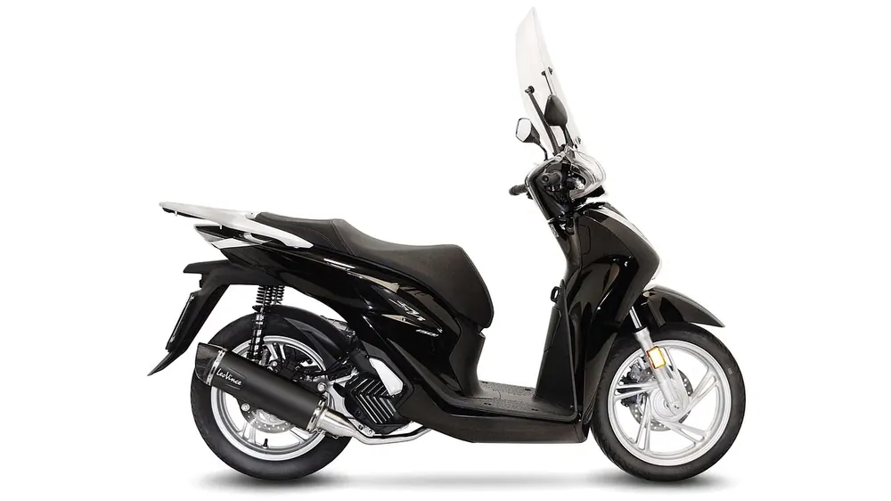 LeoVince Komplettanlage Edelstahl SBK NERO für HONDA SH125i mit Katalysator Letzte Chance