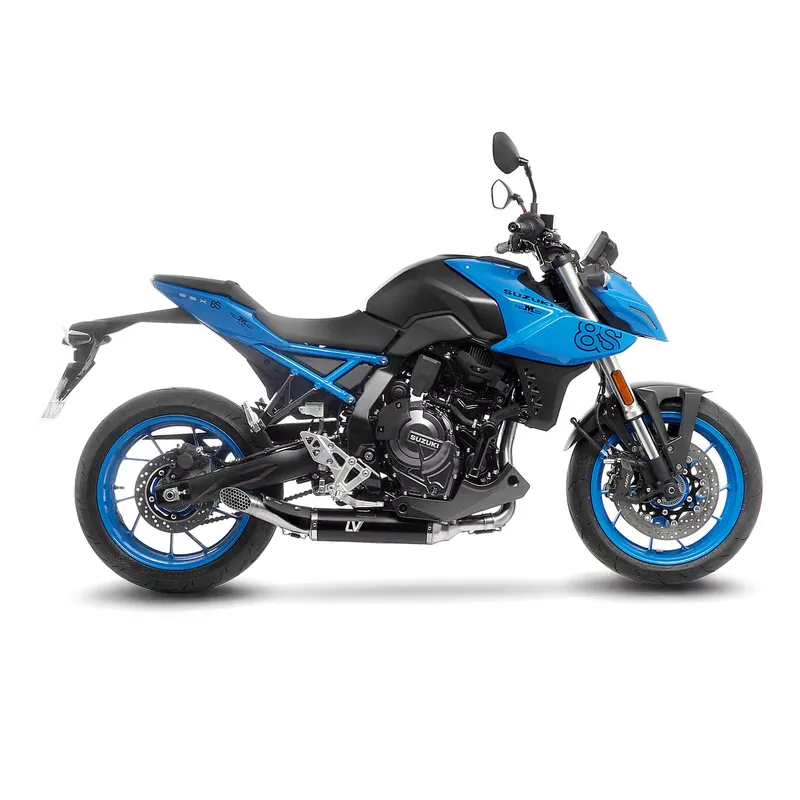 LeoVince Schalldämpfer SBK LV Race Edelstahl, Komplettanlage mit Katalysator inkl. Carbonhitzeschild für SUZUKI GSX-8S Neu