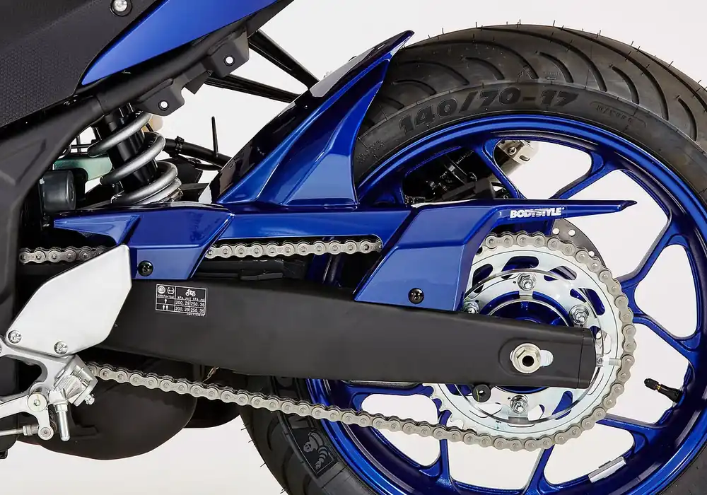 Zertifiziert BODYSTYLE Sportsline Hinterradabdeckung ABS Kunststoff unlackiert für YAMAHA MT-03, YZF-R3