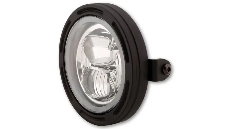 Aktuell HIGHSIDER pro 5 3/4 Zoll Scheinwerfer Frame-R2 Typ 7 LED Schwarz Seitliche Befestigung