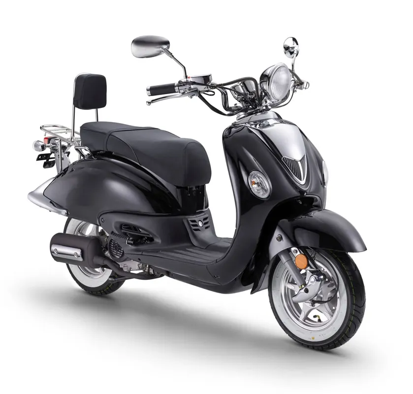 Expressversand Motorroller GMX 470 Retro Classic CC-50 45 km/h schwarz Euro 5