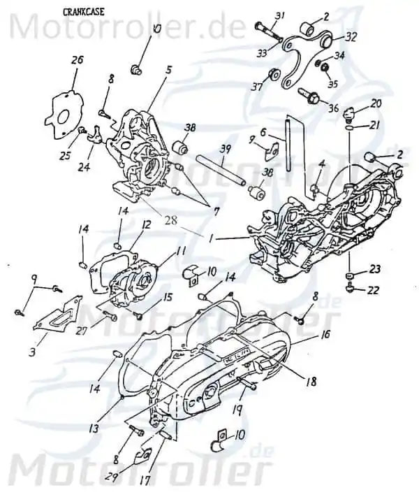 Geprüft Adly ATV 50 Kurbelgehäuse 50ccm 2Takt Motorgehäuse Motorblock Quad HerChee 50cc
