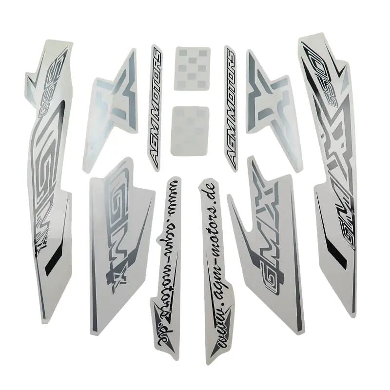 Must-Have Dekoraufkleber GMX 550 silber weiß 4T 50cc 1220401-15-5