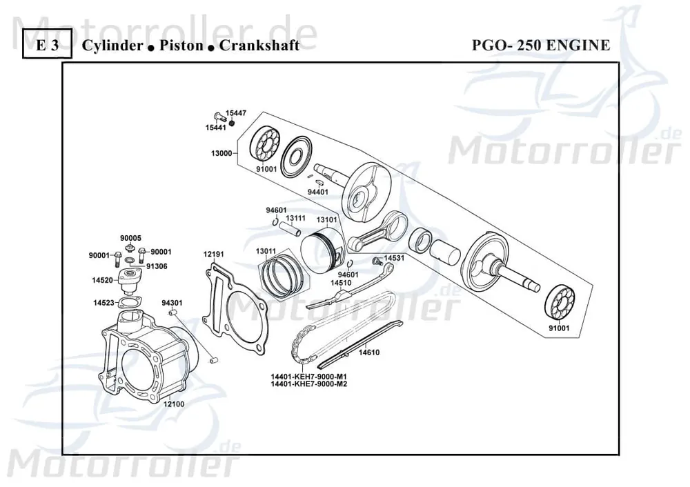 PGO Bugrider 250 Zylinder Guss 250ccm 4Takt 12100-KHE7-900.4 Motorzylinder Grauguss Grauguss-Zylinder Gusszylinder Aluzylinder Buggy Neu