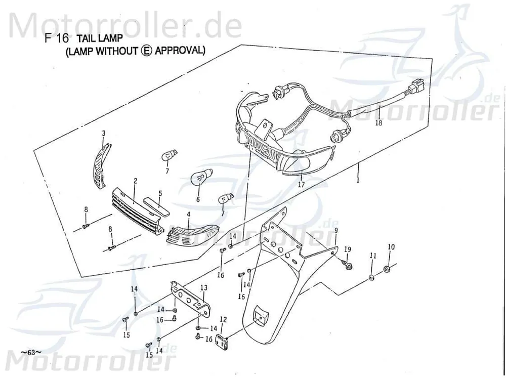 Zertifiziert Blinkerverkleidung hinten links B2E16600509