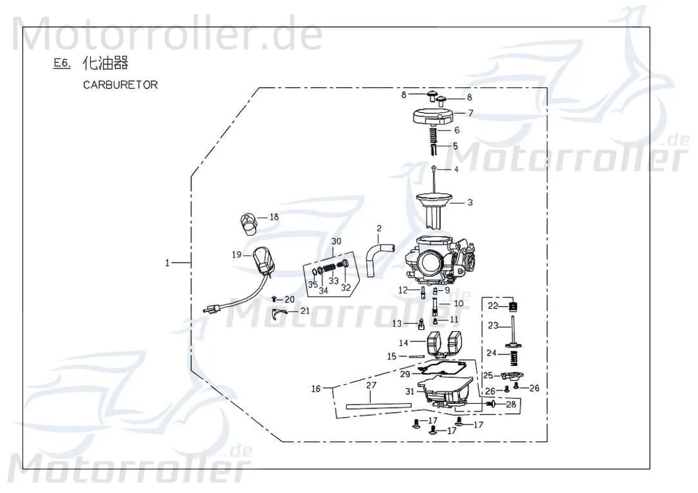 PGO Leerlaufdüse Größe 35 125ccm 4Takt G-Max 50 50ccm 2Takt Vergaserdüse Nebendüse Nebenluftdüse Einstelldüse Nebenluft-Düse Neben-Düse Super-Preis