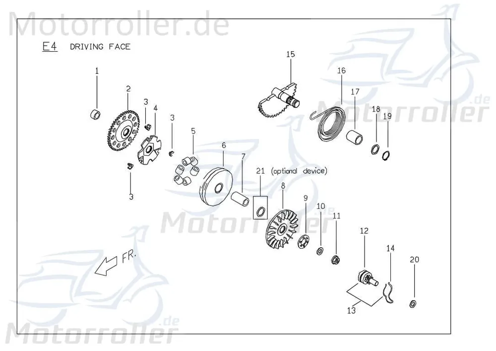 PGO Dichtung Reduzierhülse 15mm 30km/h 50ccm-2Takt Roller P11210800004 Variohülse Variobuchse Reduzierbuchse Abdichtung PGO 50ccm-2Takt Top-Seller