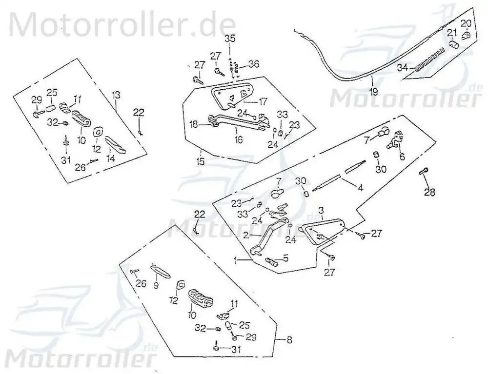 SMC Chopper 125 Schraube M10x20mm 125ccm 4Takt 94706-10020-R Bundschraube Maschinenschraube Flanschschraube Flansch-Schraube Scooter Top-Angebot