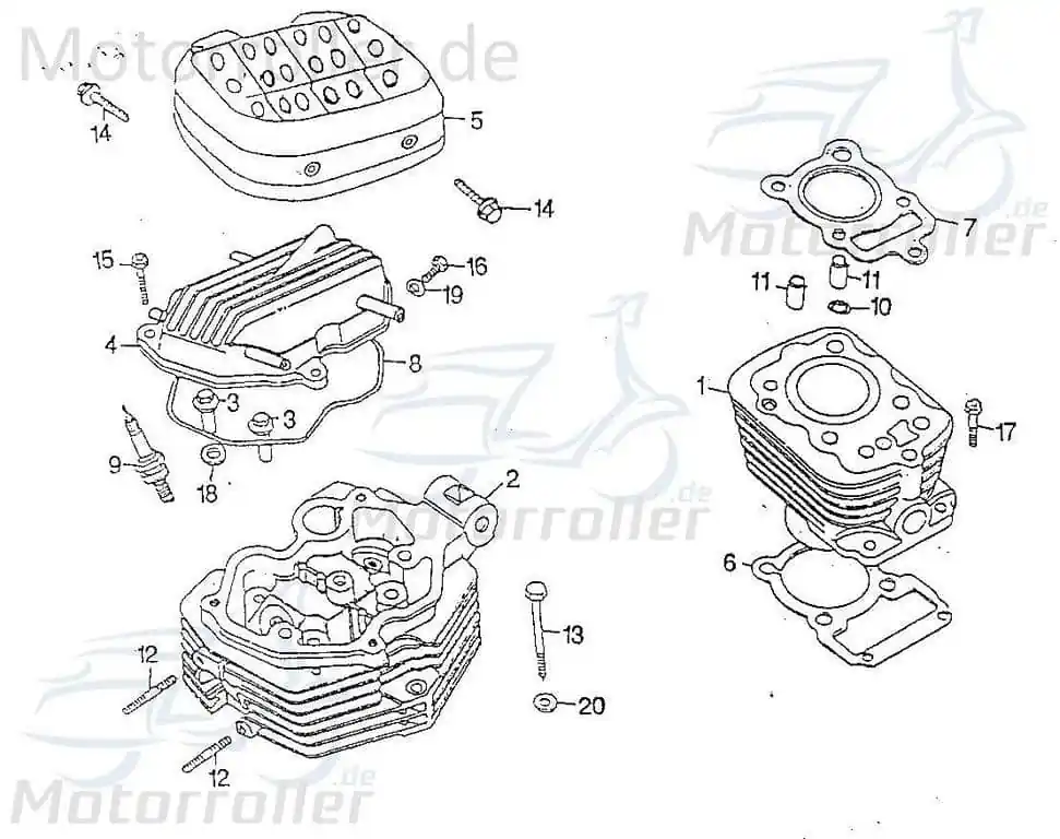 SMC Chopper 125 Zylinderfußdichtung 125ccm 4Takt 11151-CHP-00 Zylinderdichtung Fuß-Dichtung Zylinderfuß-Dichtung Minarelli liegend Sichere Zahlung