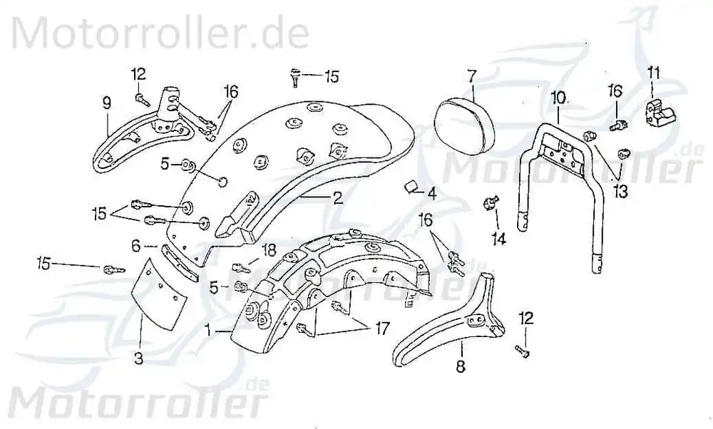 Aktuell SMC Chopper 125 Schraube M8x38mm 125ccm 4Takt 94706-08038-R Bundschraube Maschinenschraube Flanschschraube Flansch-Schraube Scooter