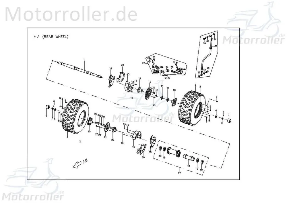 Preiswert PGO Radnabe hinten X-Rider 90 Vorderradnabe Radaufnahme Quad X0407450000 Radmitte Radhülse Achsnabe Radlager Rad-Nabe ATV X-RIDER 110