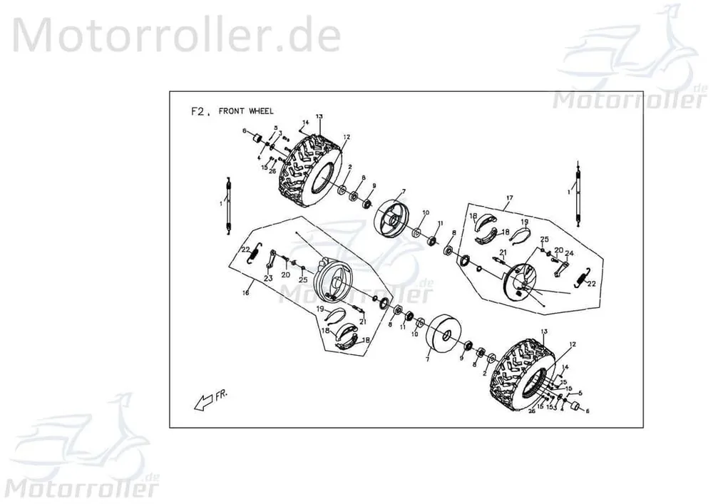 Markenprodukt PGO Feder Bremsbacken X-Rider 90 Bremsbackenfeder Druckfeder X040D100000 Rückholfeder Quad ATV X-RIDER 110 UTV Ersatzteil Service