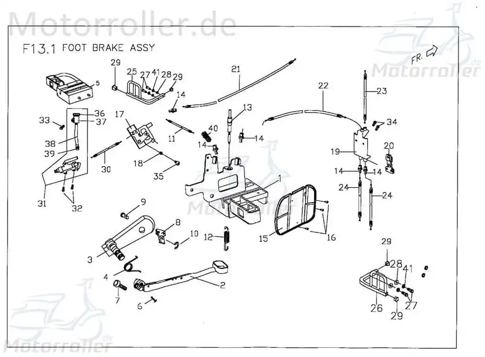 FußrastenHalter links schwarz (60) PGO X0676301600 Neue Ware