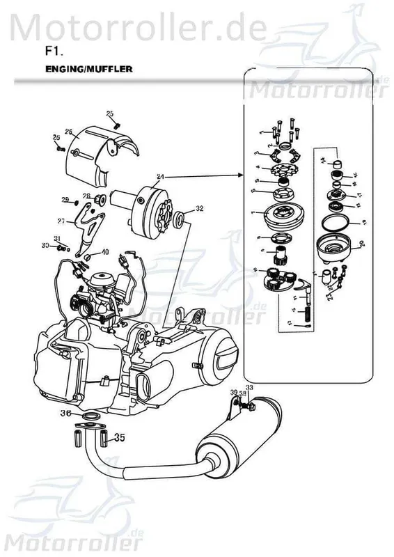 Nur Heute PGO Distanzbuchse Ab 03_05 Bugxter 150 Hülse 150ccm 4Takt Distanzhülse Distanzring Distanz-Hülse Passhülse Passbuchse PGO 150ccm-4Takt