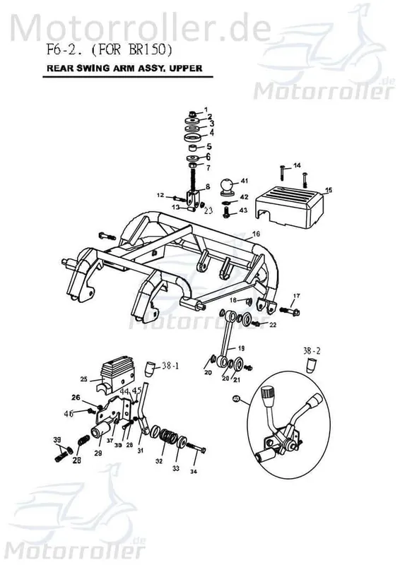 Geprüft Distanzstück Hebel B5451090000