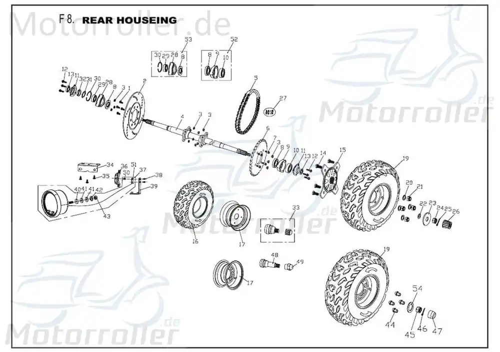 Garantierte Lieferung PGO Bugrider 200 Antriebskette 200ccm 4Takt B54850000002 54 Glieder Kettenantrieb Motorradkette Ketten-Antrieb Antriebs-Kette Buggy