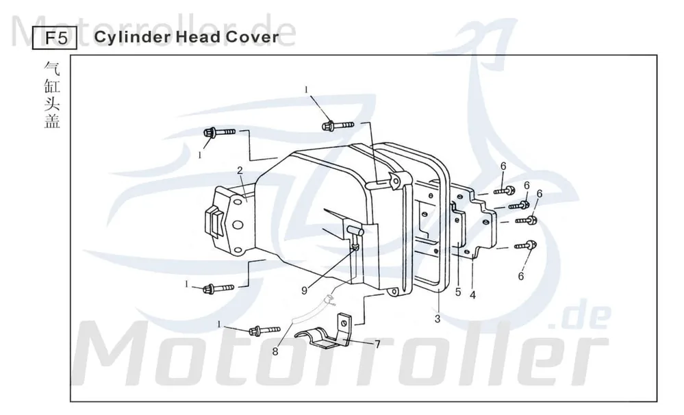 Nur Für Kurze Zeit Ventildeckelabdeckung Baotian BT49QT 3 Roller 50ccm 4Takt 50ccm-4Takt Scooter BT49QT-12D1 Hero 50 Ersatzteil Service Inpektion