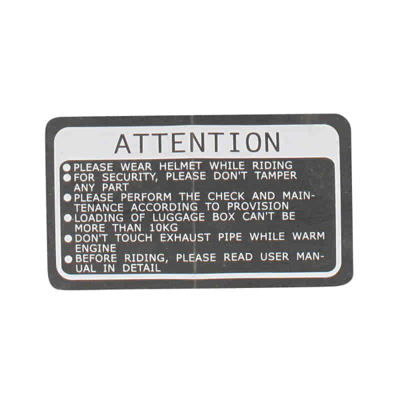 PGO Warnaufkleber TR3 50 Mofa Sticker Dekor C16030000001 Klebeetikett Dreiradroller G-Max 125 Service Sonderangebot