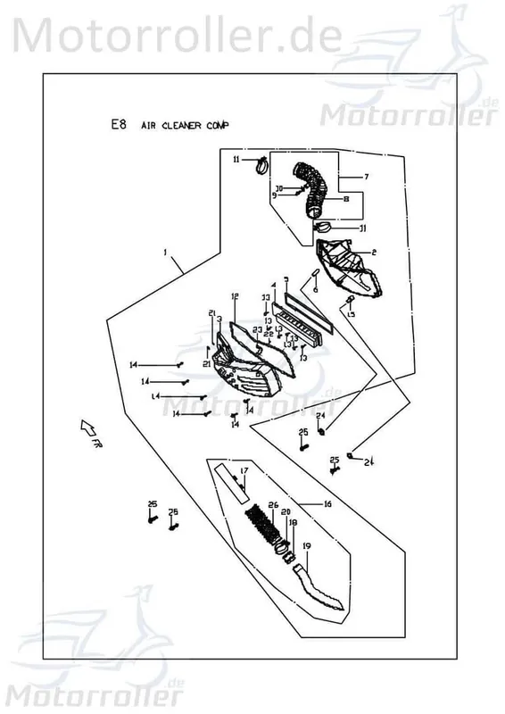 Faltenbalg Ansaugschlauch Luftfilter PGO C2262210000 Billig