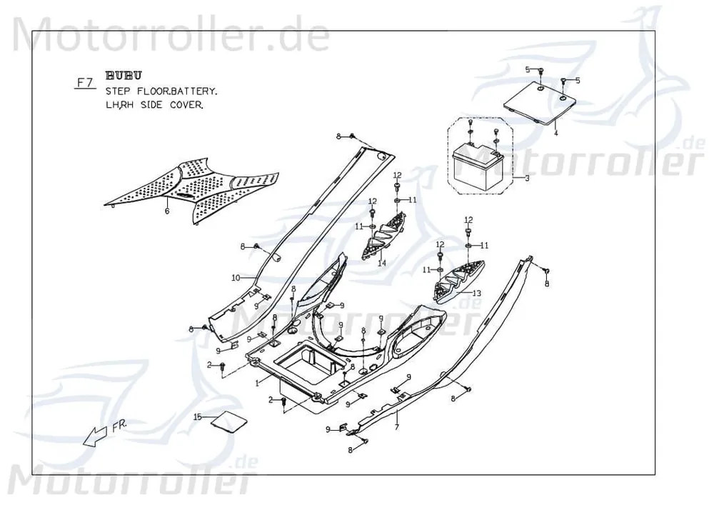 PGO Fußraste hinten links Ligero RS 125 Fußablage Fußtritt C26240217701 Fußraster Fuß-Ablage Fuß-Raste Fuß-Tritt Ligero RS 50 Mokick Preiswert