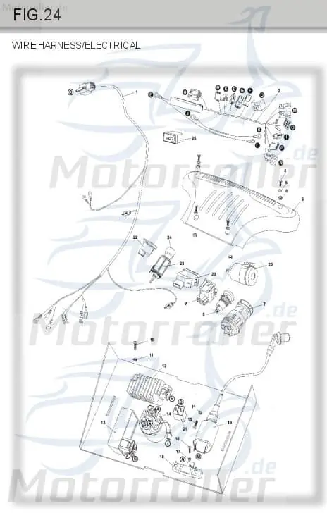 Kabelbaum hinten TBM Buggy 150 Stromverteiler 150ccm 150-618 Kabelbaumverteiler Kabelsatz 150ccm-4Takt Strassenbuggy 150 II Ersatzteil Expressversand