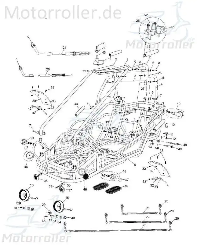 Markenprodukt Schraube M16x25mm Kasea BUGGY 250 Maschinenschraube BCB-232 Bundschraube Flanschschraube Flansch-Schraube Maschinen-Schraube Ersatzteil