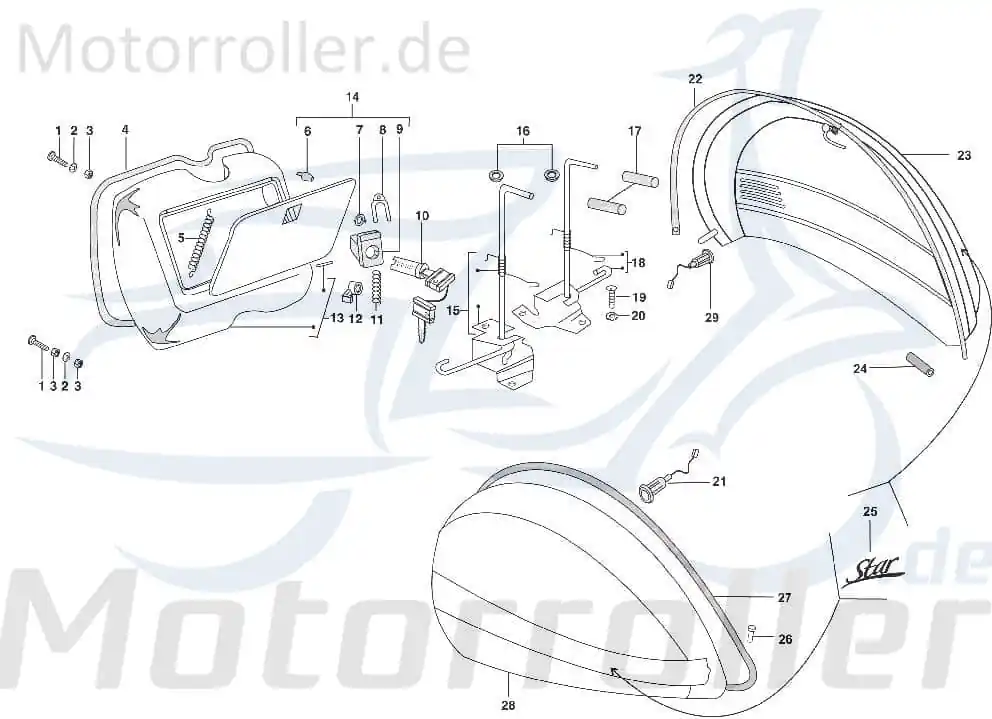 Mega-Angebot Verschlusshebel AGM-MOTORS Seitenverkleidung SF524-1829