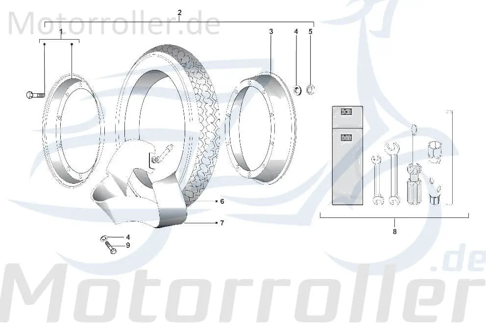 Preisreduziert Felge äusserer Teil Werkzeug Motorroller SF562-2005/A