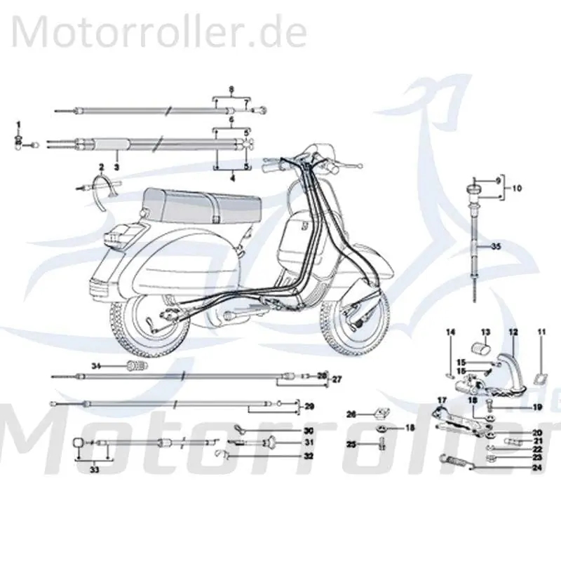Schaltzug komplett schwarz Motorroller 4Takt Rex 720241 Begrenztes Angebot