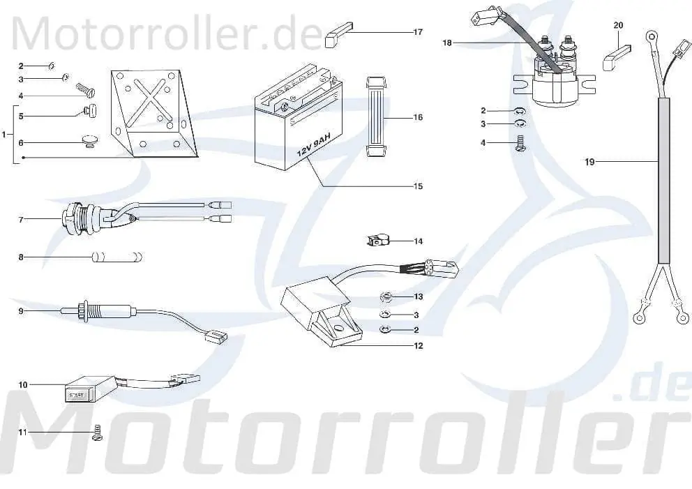 Anlasserknopf Kreidler STAR Deluxe 4S 125 Scooter C-2718180 Schalter Anlasser-Knopf Starterknopf Anlasserschalter 125ccm-4Takt Moped Beliebt