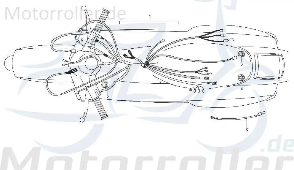 Ausverkauf Kabeldurchführung Kreidler STAR Deluxe 4S 125 SF584-2232 125ccm-4Takt Scooter STAR Deluxe 4S 200 Moped Ersatzteil Service Inpektion