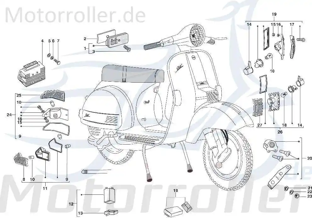 Top-Seller Lichtscheibe Blinker vorne links Kreidler Leuchtenglas 720289 Lichtabdeckung Rücklichtglas 125ccm-4Takt Scooter STAR Deluxe 4S 125 LML