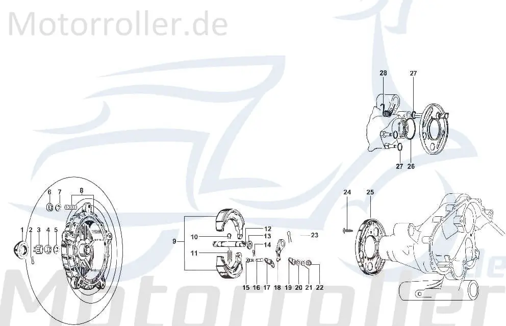 Feder Bremsbacken Bremse hinten Motorroller SF504-1017 Angebot