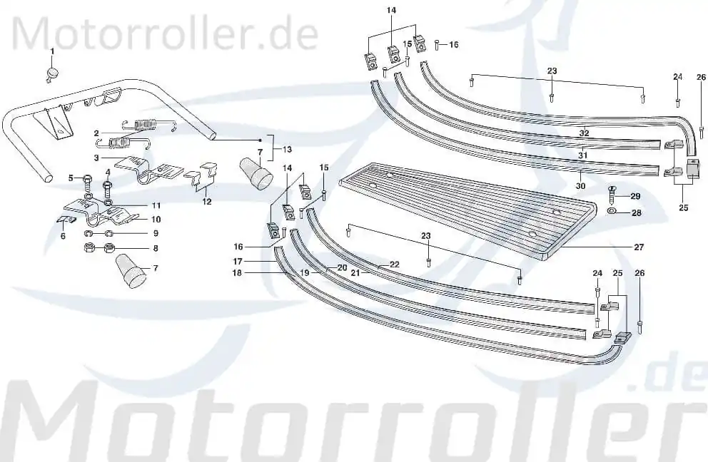 Preiswert Federplatte Hauptständer Motorroller LML SF524-1820