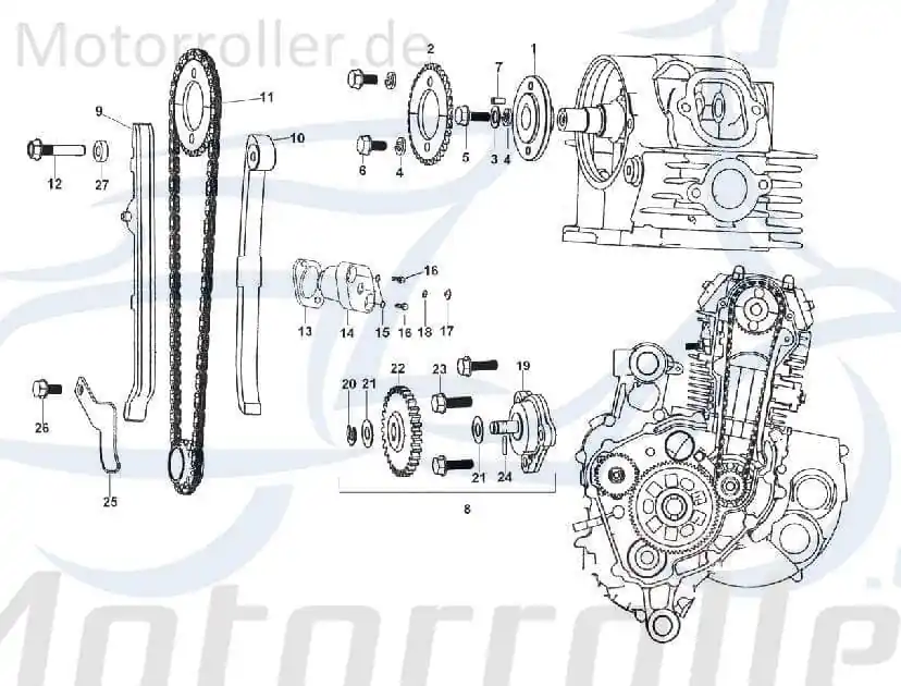 Schraube Spannschiene Kreidler Maschinenschraube 4Takt 720970 Bundschraube Flanschschraube Flansch-Schraube Maschinen-Schraube Scooter Neue Ware