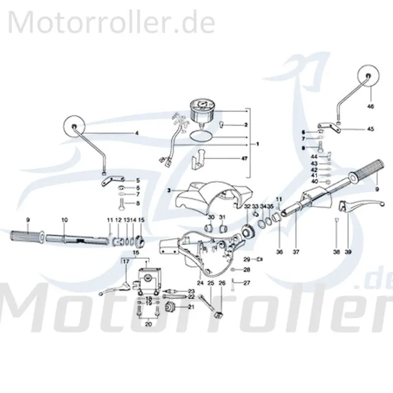 Zertifiziert Kreidler STAR Deluxe 4S 125 Lenkrohr 125ccm 4Takt 720680 Lenkerbefestigungsrohr Lenkung 125ccm-4Takt Scooter LML Ersatzteil Service